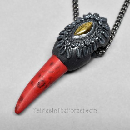 Magnesite, Tigereye and Polymer Clay Pendant/Necklace