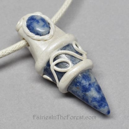 Sodalite and Polymer Clay Pendant/Necklace
