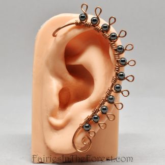 Copper and Hematite Spiked Ear Wrap