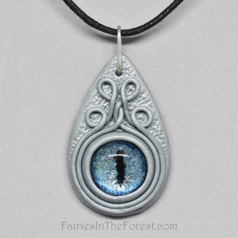 Clay All Seeing Eye Pendant Blue