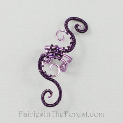 Purple woven swirly ear cuff