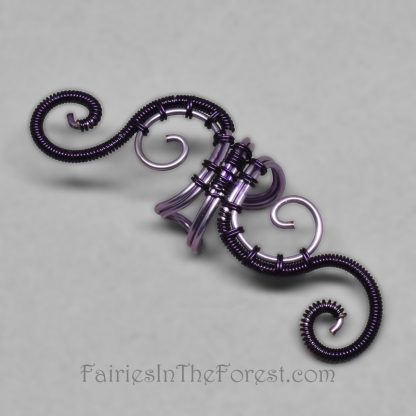 Purple woven swirly ear cuff