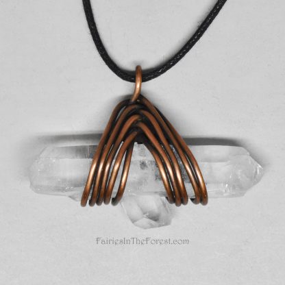 Copper and Quartz Crystal Point Necklace