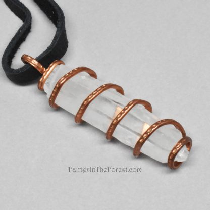 Copper Spiral Wrapped Quartz Crystal Point