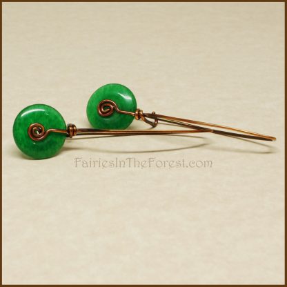 Copper and Green Aventurine Donut Earrings