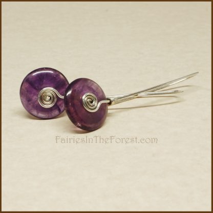 Sterling Silver and Amethyst Donut Earrings