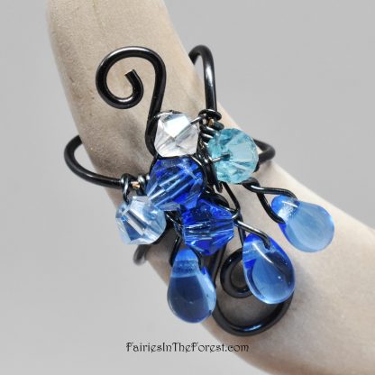Black and Blue Fairy Ear Cuff