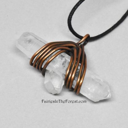 Copper and Quartz Crystal Point Necklace