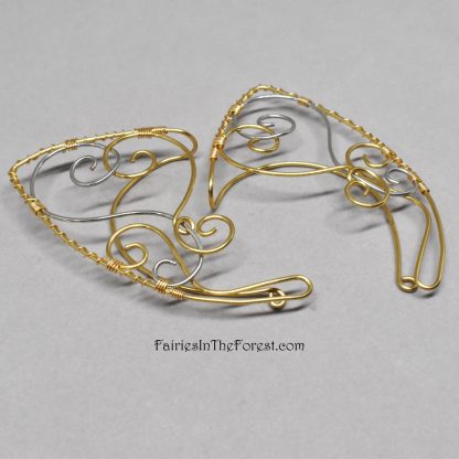 Gold and Silver Swirls Elf Ear - Pair